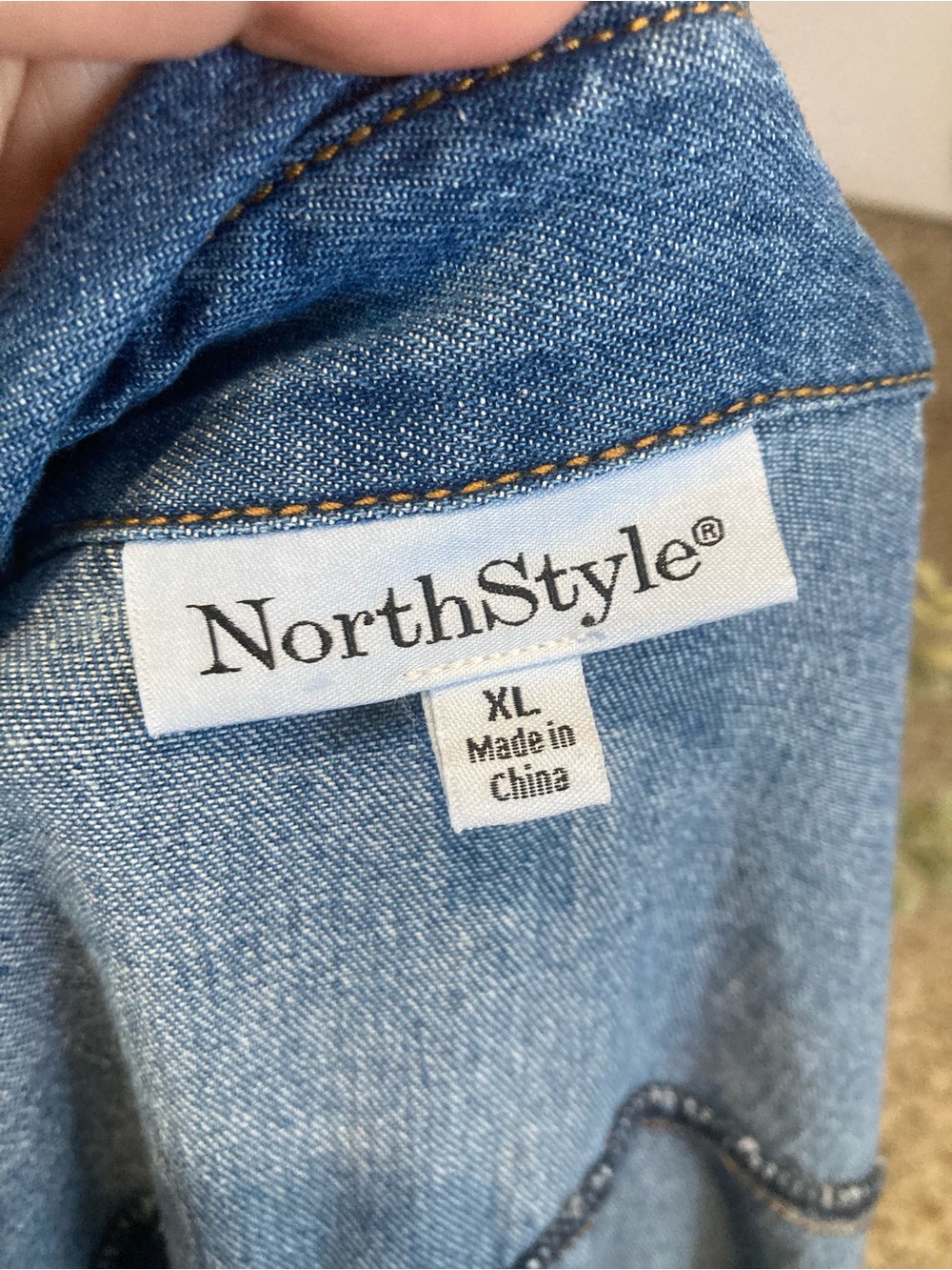 NorthStyle Denim 100% Button-Front Long Sleeve Dress - Picture 3 of 7